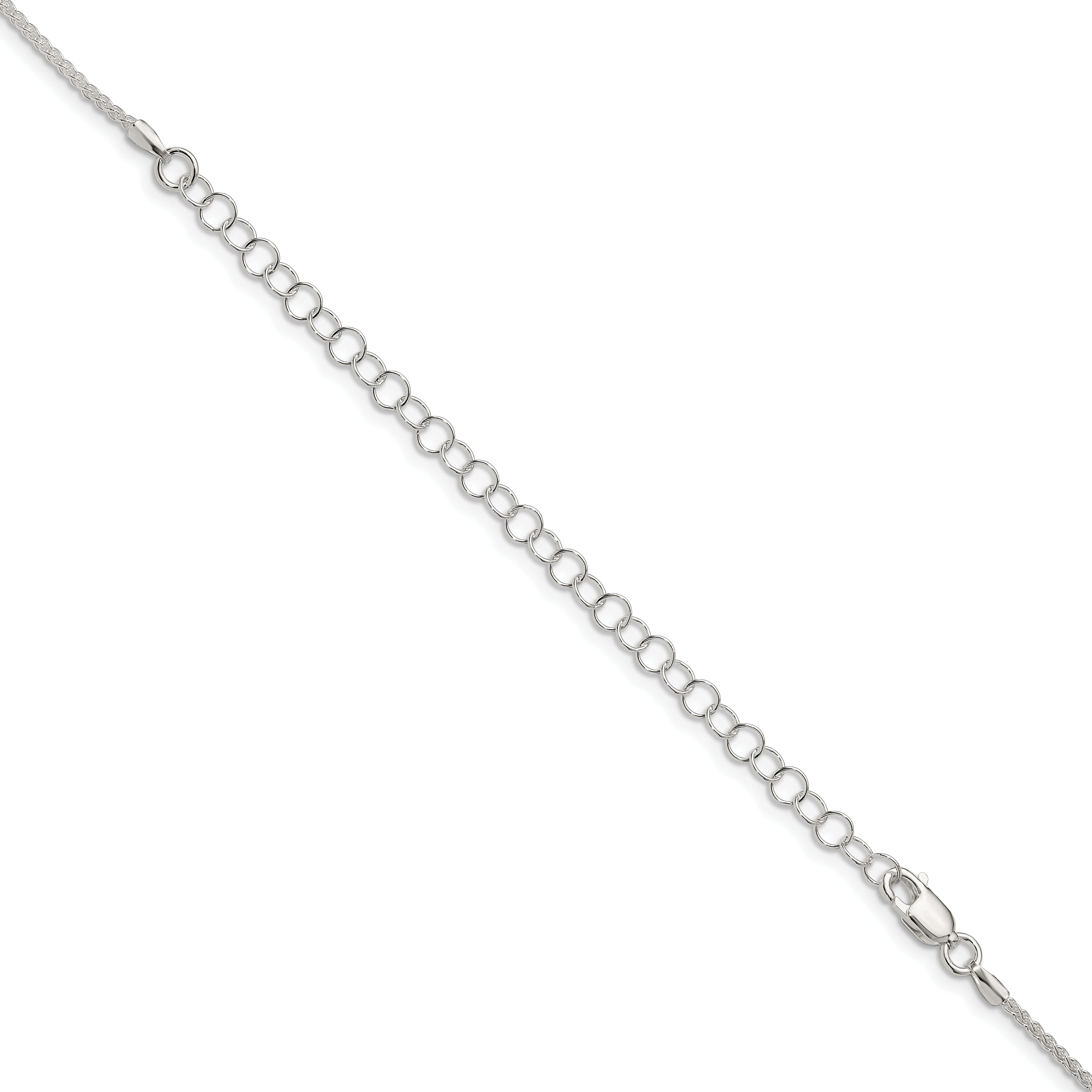 22 Inch Sterling Silver 1.5mm Round Spiga Chain W/4In Ext.