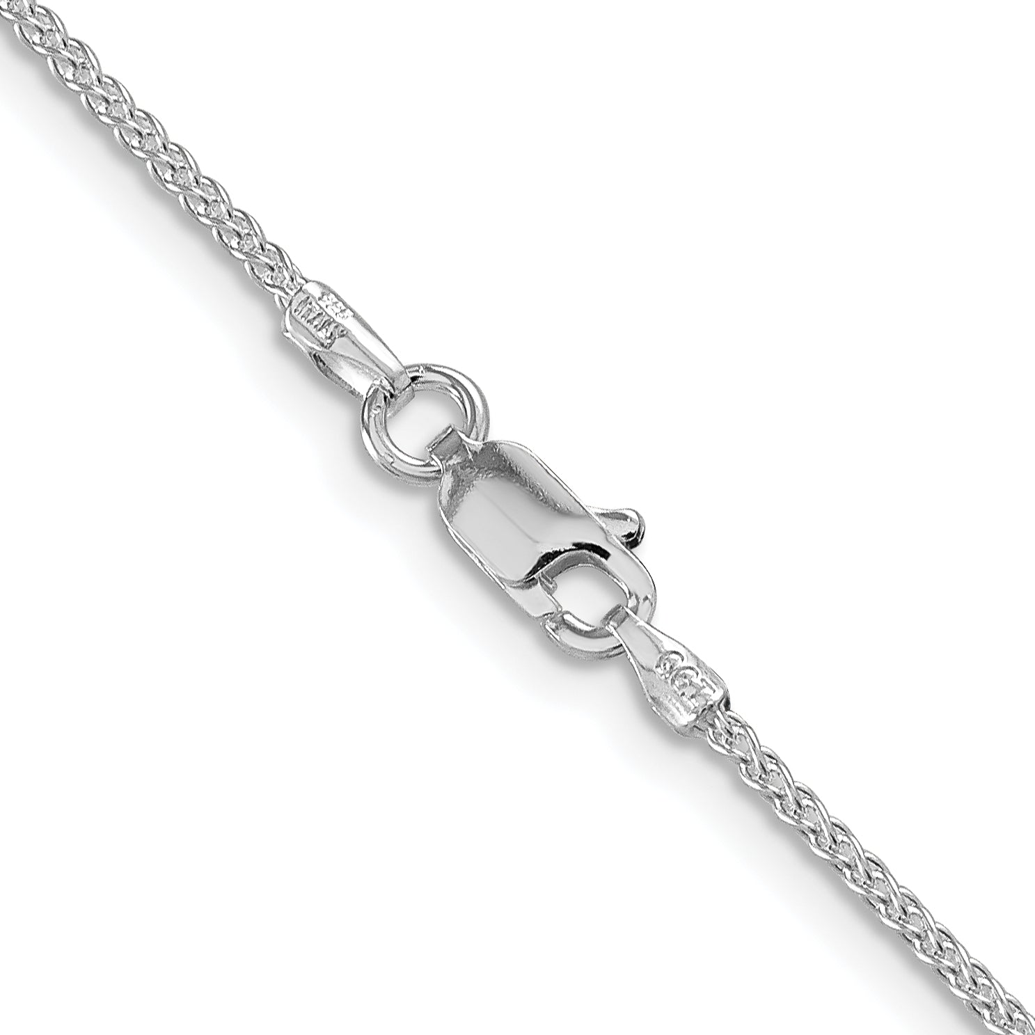 20 Inch Sterling Silver Rhodium-Plated 1.5mm Round Spiga Chain Necklace