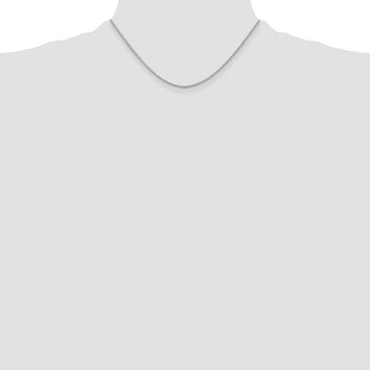 16 Inch Sterling Silver Rhodium-Plated 1.5mm Round Spiga Chain Necklace