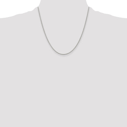 20 Inch Sterling Silver Rhodium-Plated 1.5mm Round Spiga Chain Necklace