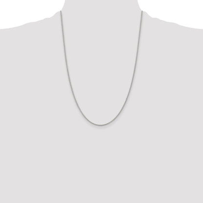 24 Inch Sterling Silver Rhodium-Plated 1.5mm Round Spiga Chain Necklace