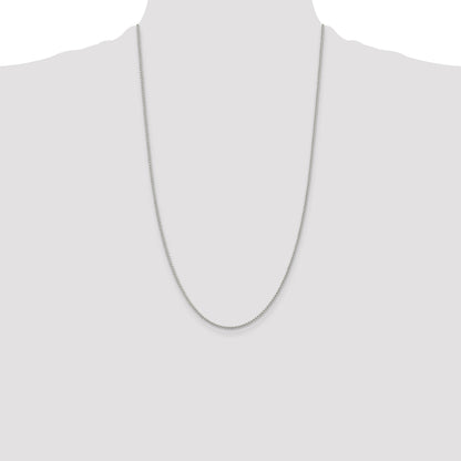 26 Inch Sterling Silver Rhodium-Plated 1.5mm Round Spiga Chain Necklace
