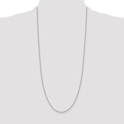 30 Inch Sterling Silver Rhodium-Plated 1.5mm Round Spiga Chain Necklace