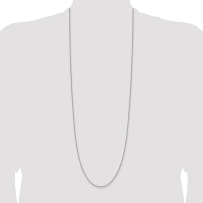 36 Inch Sterling Silver Rhodium-Plated 1.5mm Round Spiga Chain Necklace