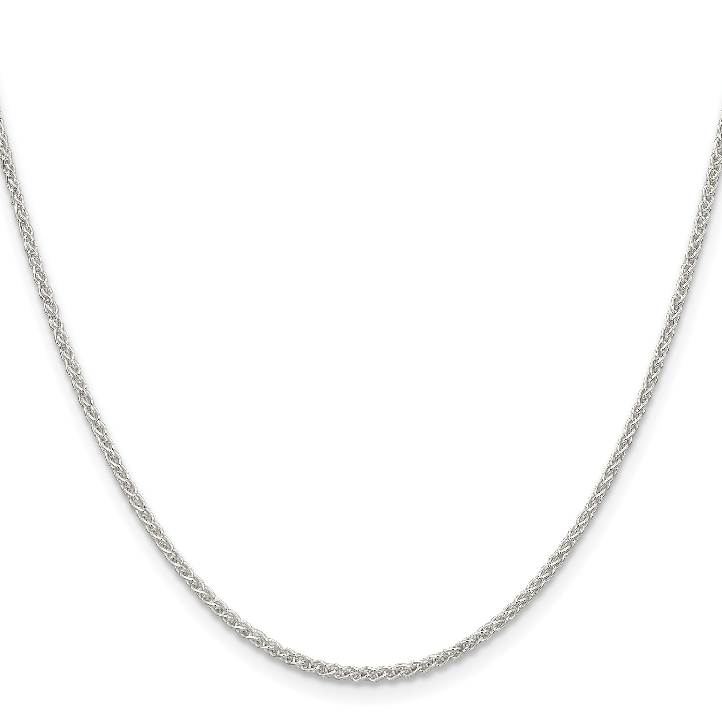 16 Inch Sterling Silver 1.6mm Round Spiga Chain Necklace