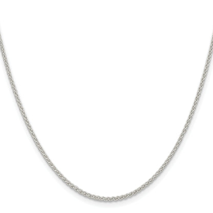 22 Inch Sterling Silver 1.6mm Round Spiga Chain Necklace