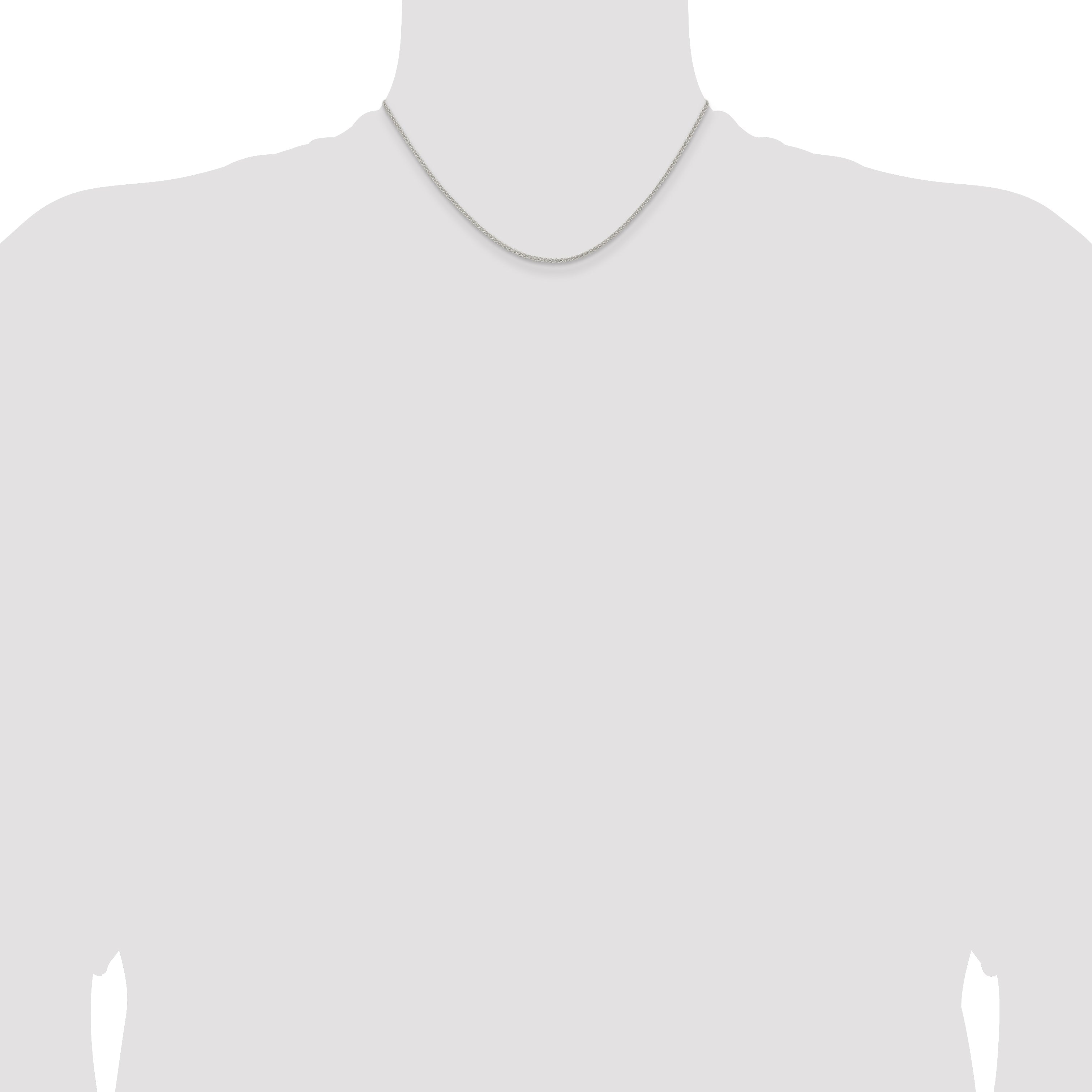 16 Inch Sterling Silver 1.6mm Round Spiga Chain Necklace