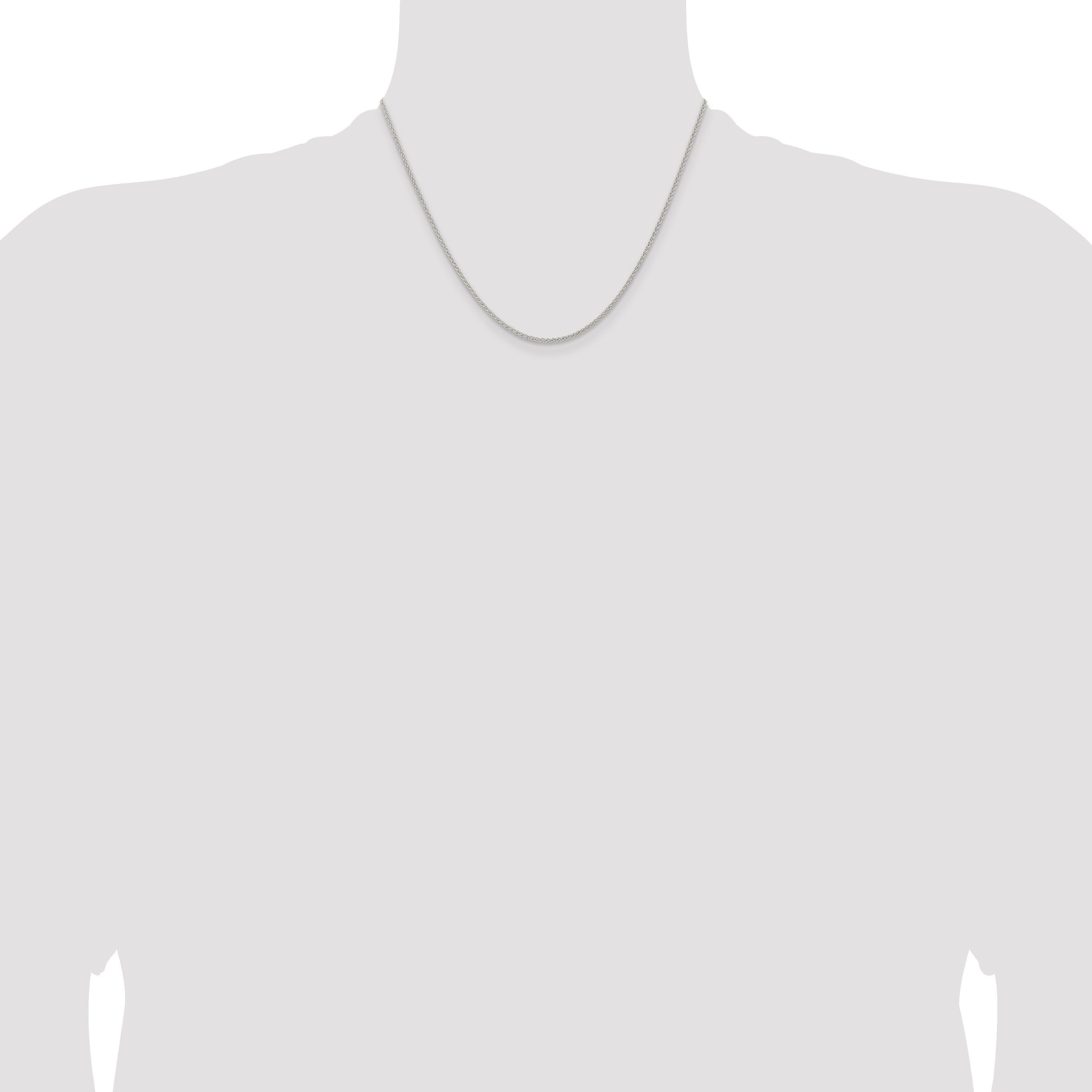 18 Inch Sterling Silver 1.6mm Round Spiga Chain Necklace