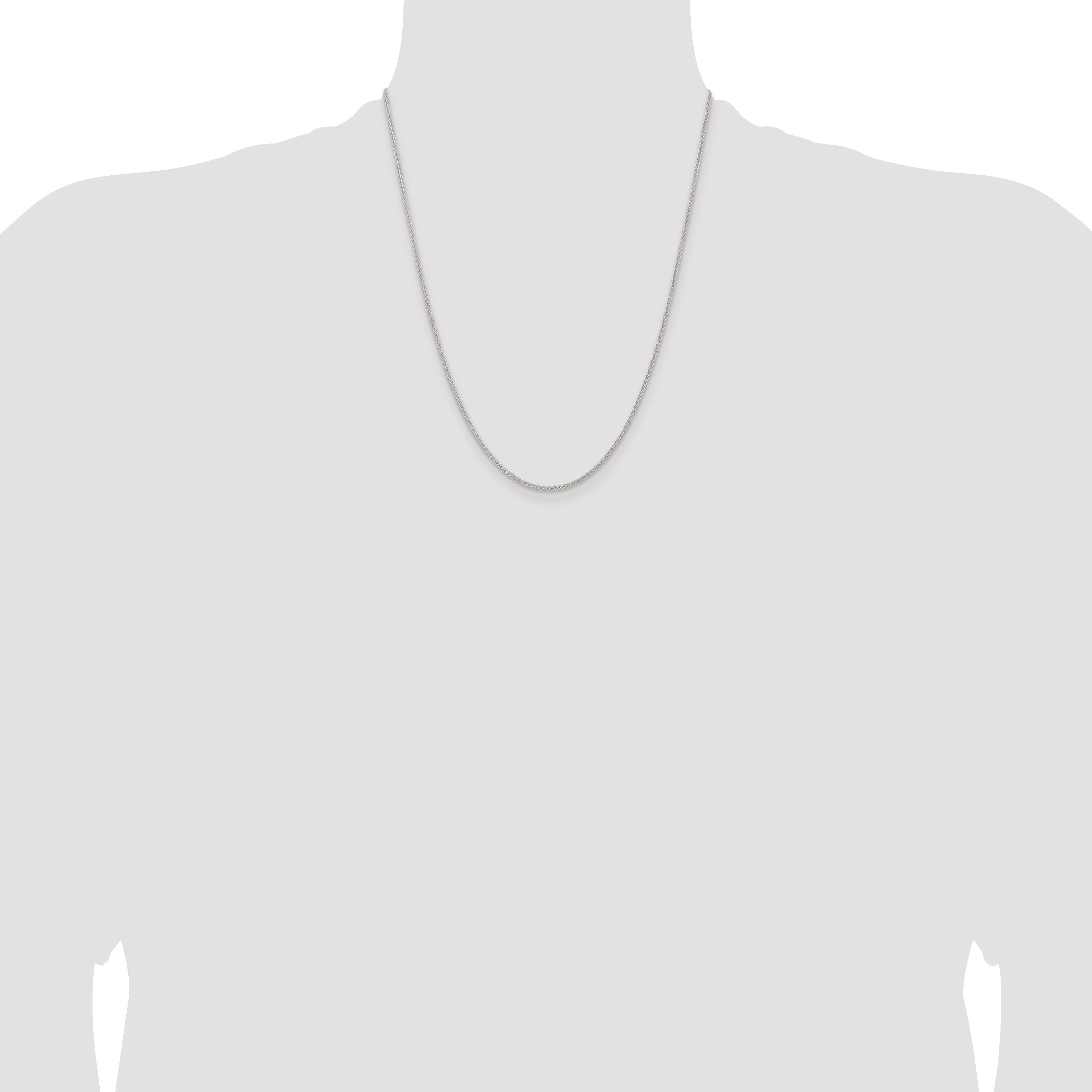 22 Inch Sterling Silver 1.6mm Round Spiga Chain Necklace