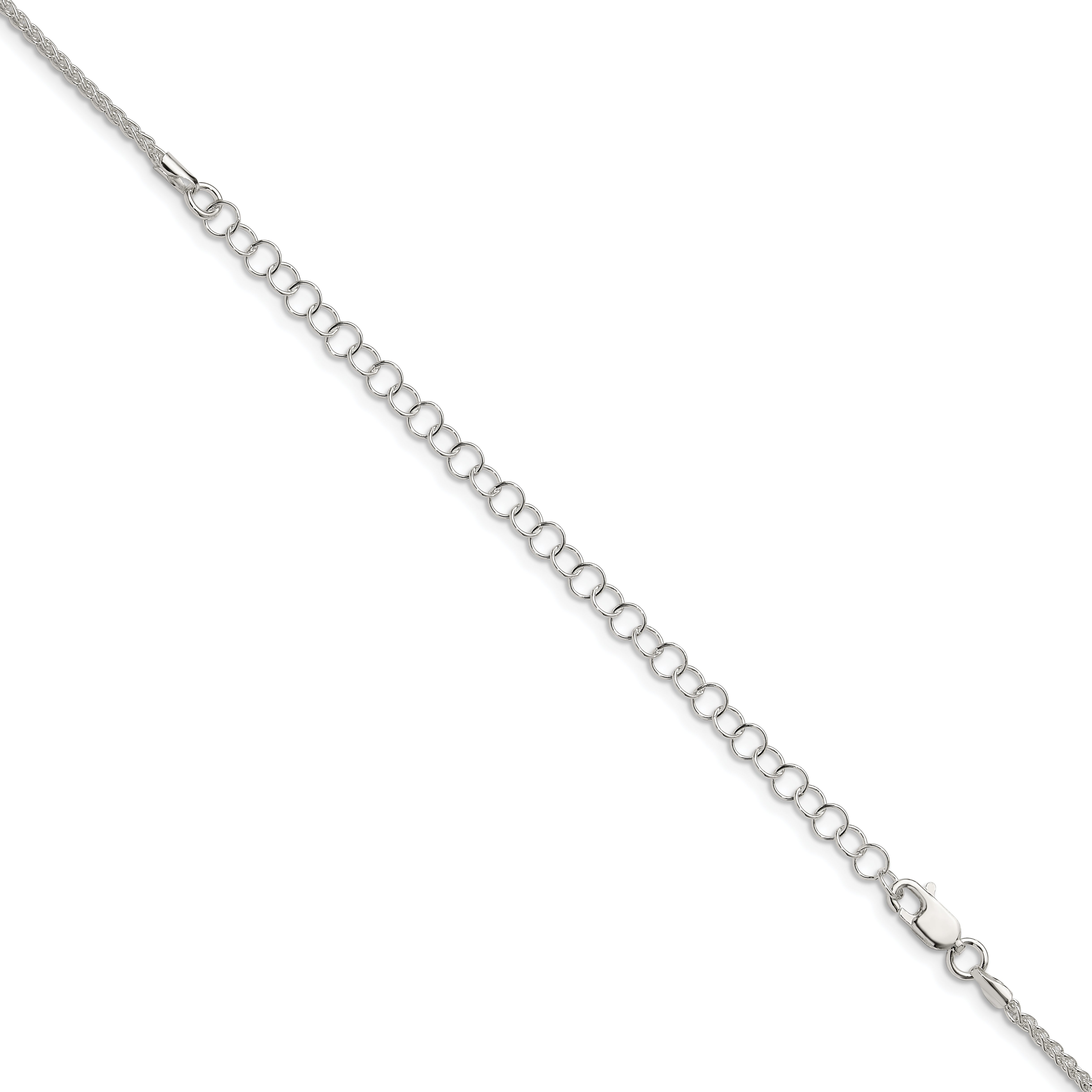 22 Inch Sterling Silver 1.6mm Round Spiga Chain W/4In Ext.