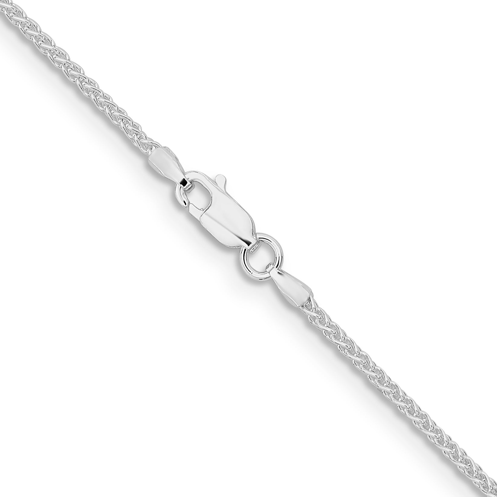 18 Inch Sterling Silver Rhodium-Plated 1.6mm Round Spiga Chain Necklace