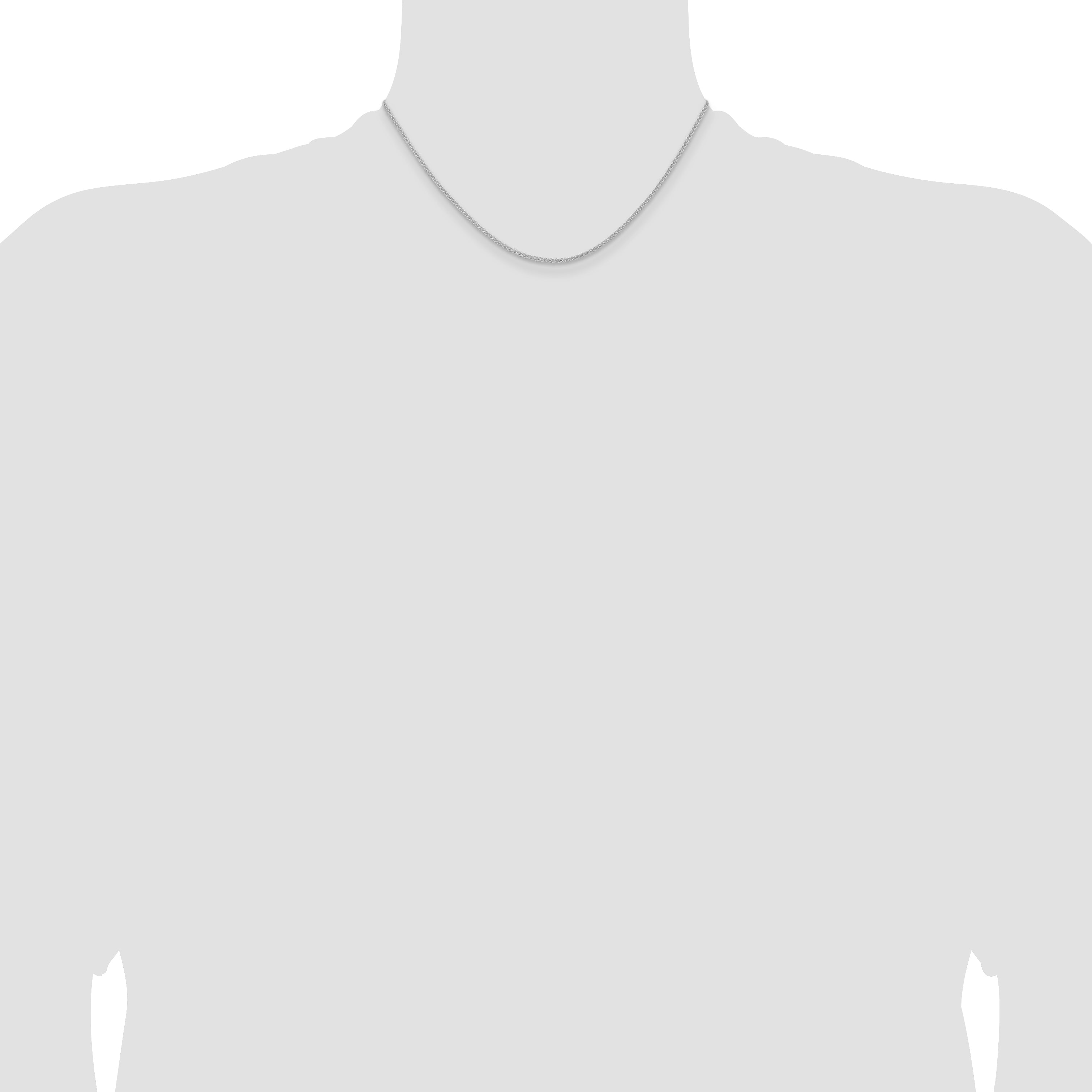 16 Inch Sterling Silver Rhodium-Plated 1.6mm Round Spiga Chain Necklace