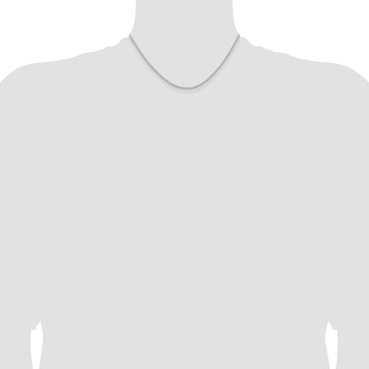 16 Inch Sterling Silver Rhodium-Plated 1.6mm Round Spiga Chain Necklace