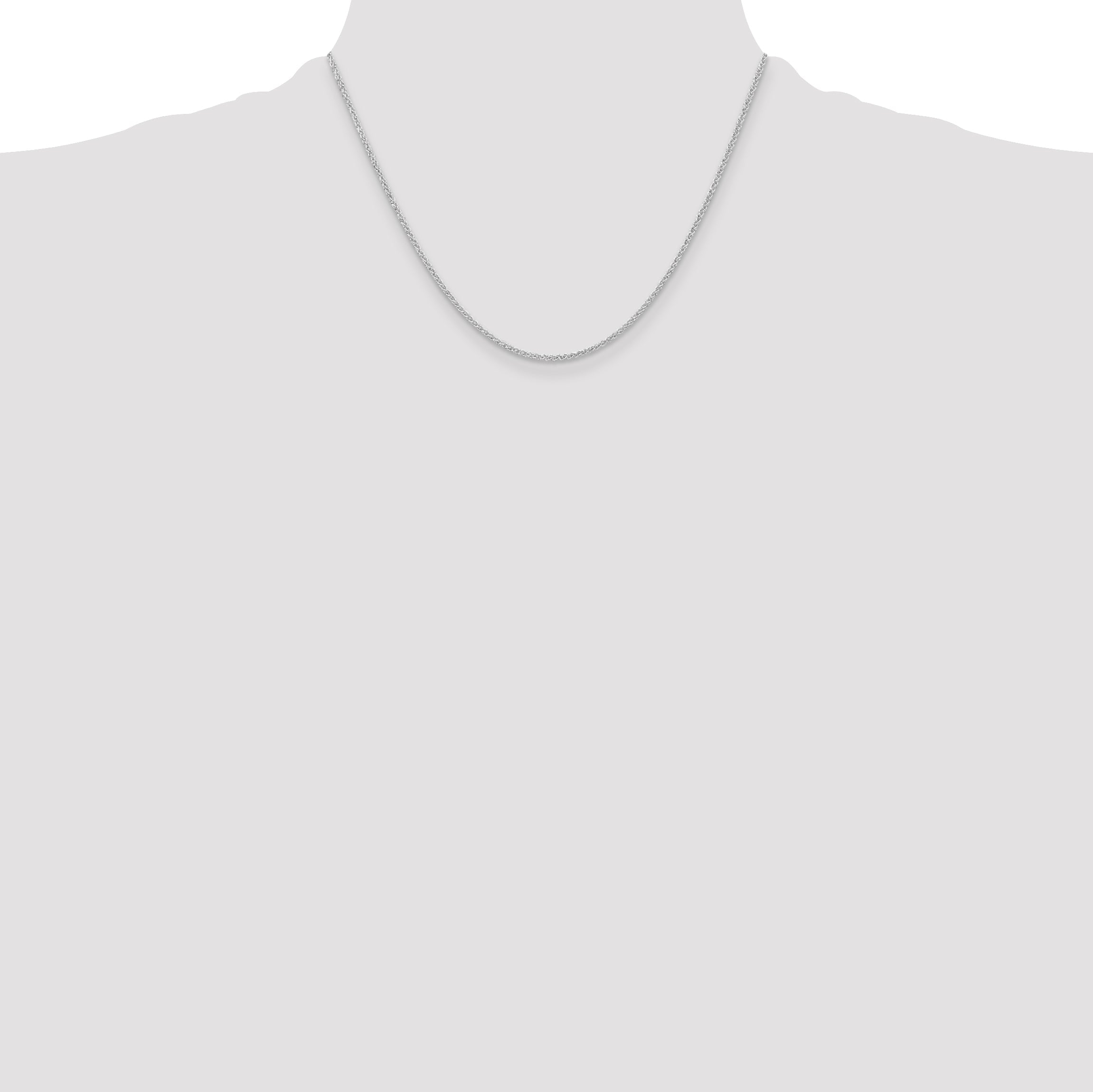 18 Inch Sterling Silver Rhodium-Plated 1.6mm Round Spiga Chain Necklace