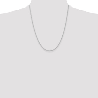 22 Inch Sterling Silver Rhodium-Plated 1.6mm Round Spiga Chain Necklace