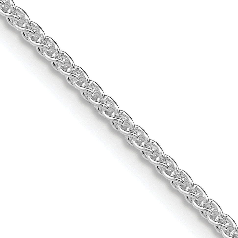 22 Inch Sterling Silver Rhodium-Plated 1.6mm Round Spiga Chain Necklace