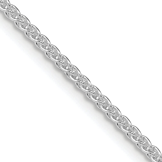 22 Inch Sterling Silver Rhodium-Plated 1.6mm Round Spiga Chain Necklace