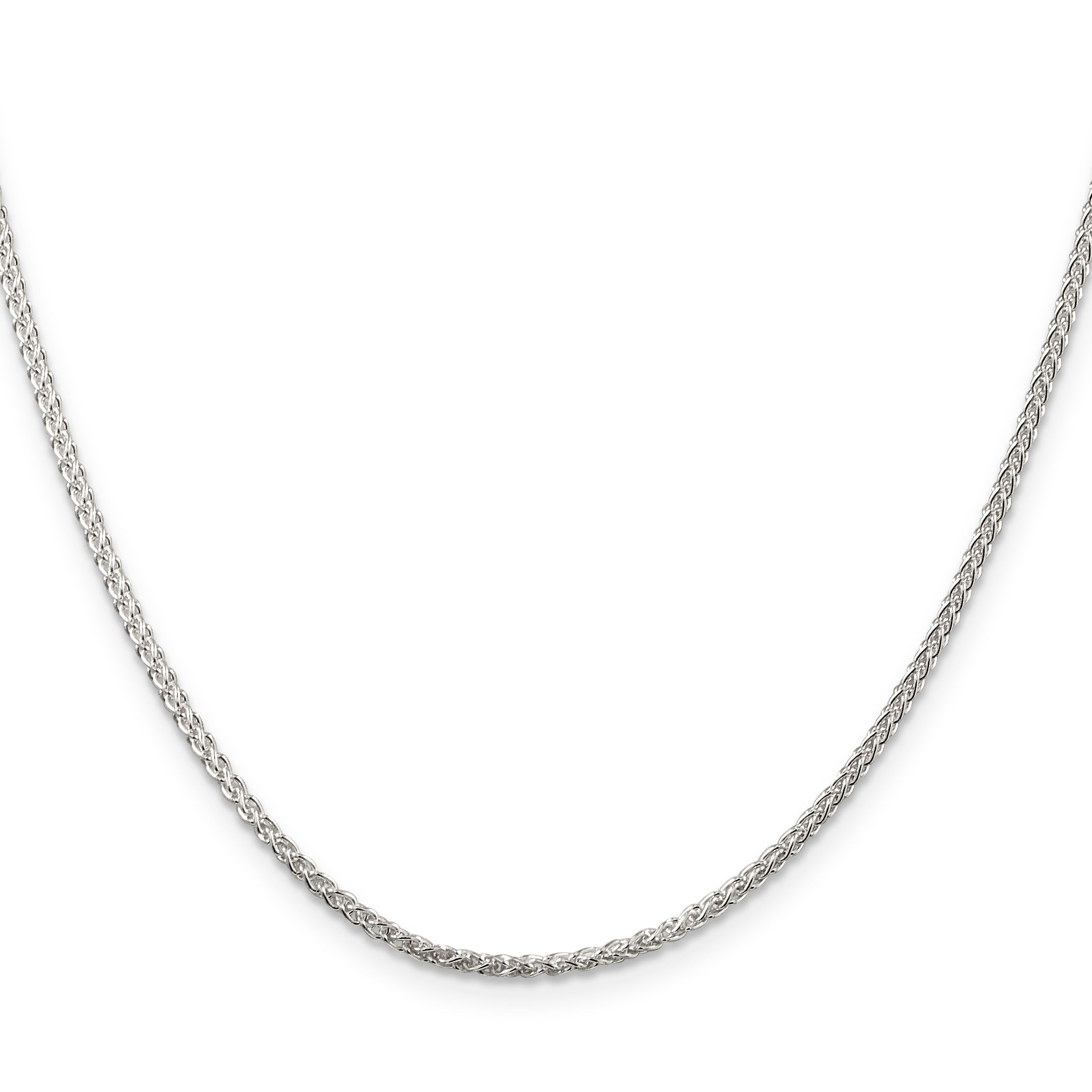 36 Inch Sterling Silver 1.75mm Round Spiga Chain Necklace