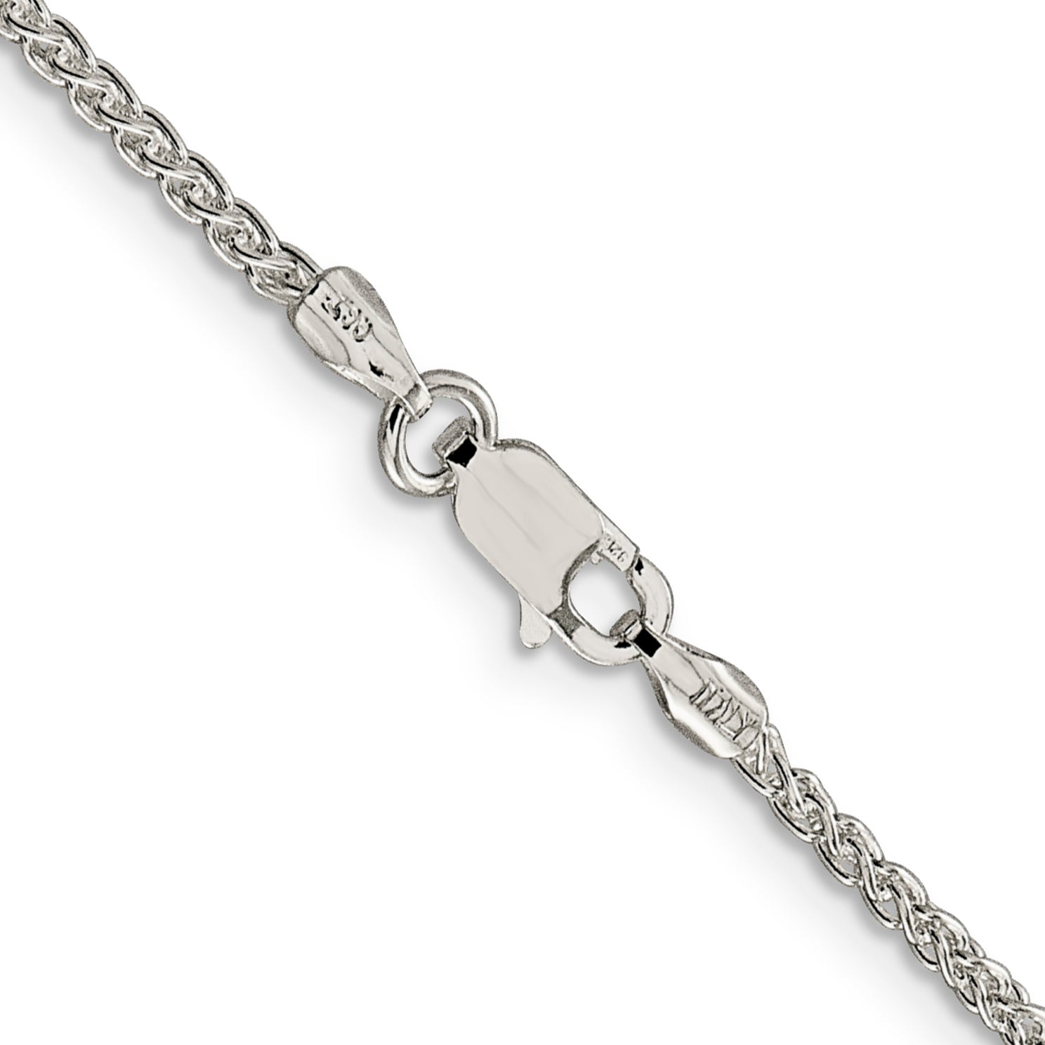 18 Inch Sterling Silver 1.75mm Round Spiga Chain Necklace