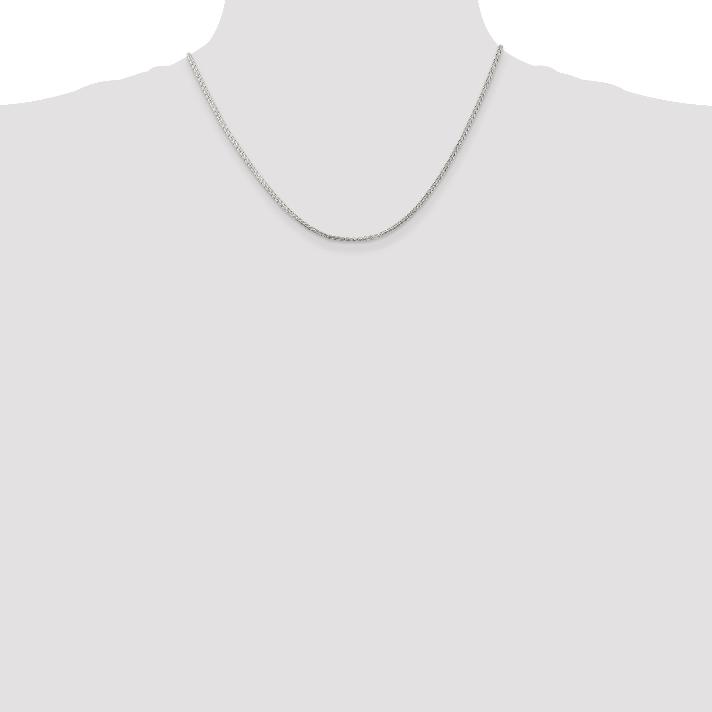 18 Inch Sterling Silver 1.75mm Round Spiga Chain Necklace