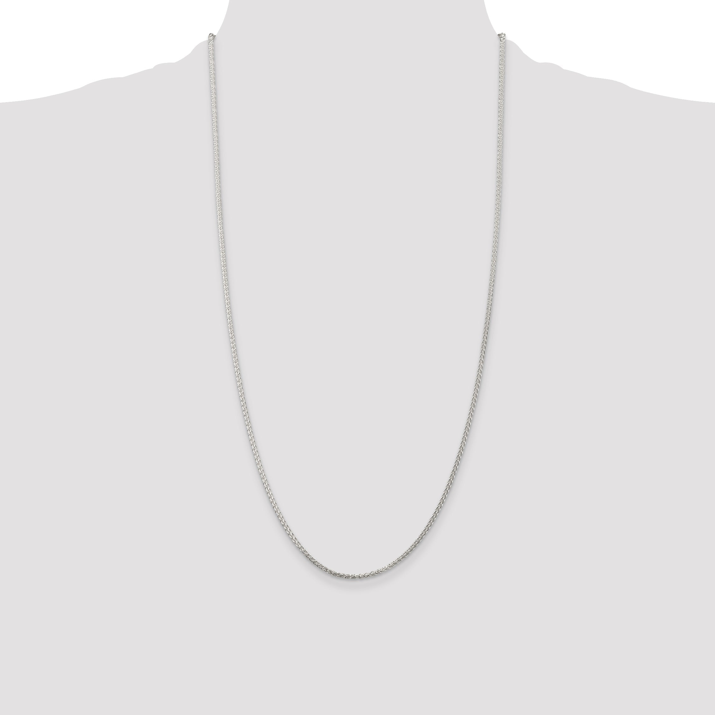 28 Inch Sterling Silver 1.75mm Round Spiga Chain Necklace