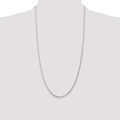 28 Inch Sterling Silver 1.75mm Round Spiga Chain Necklace