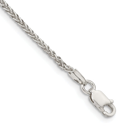 7 Inch Sterling Silver 1.75mm Round Spiga Chain Bracelet
