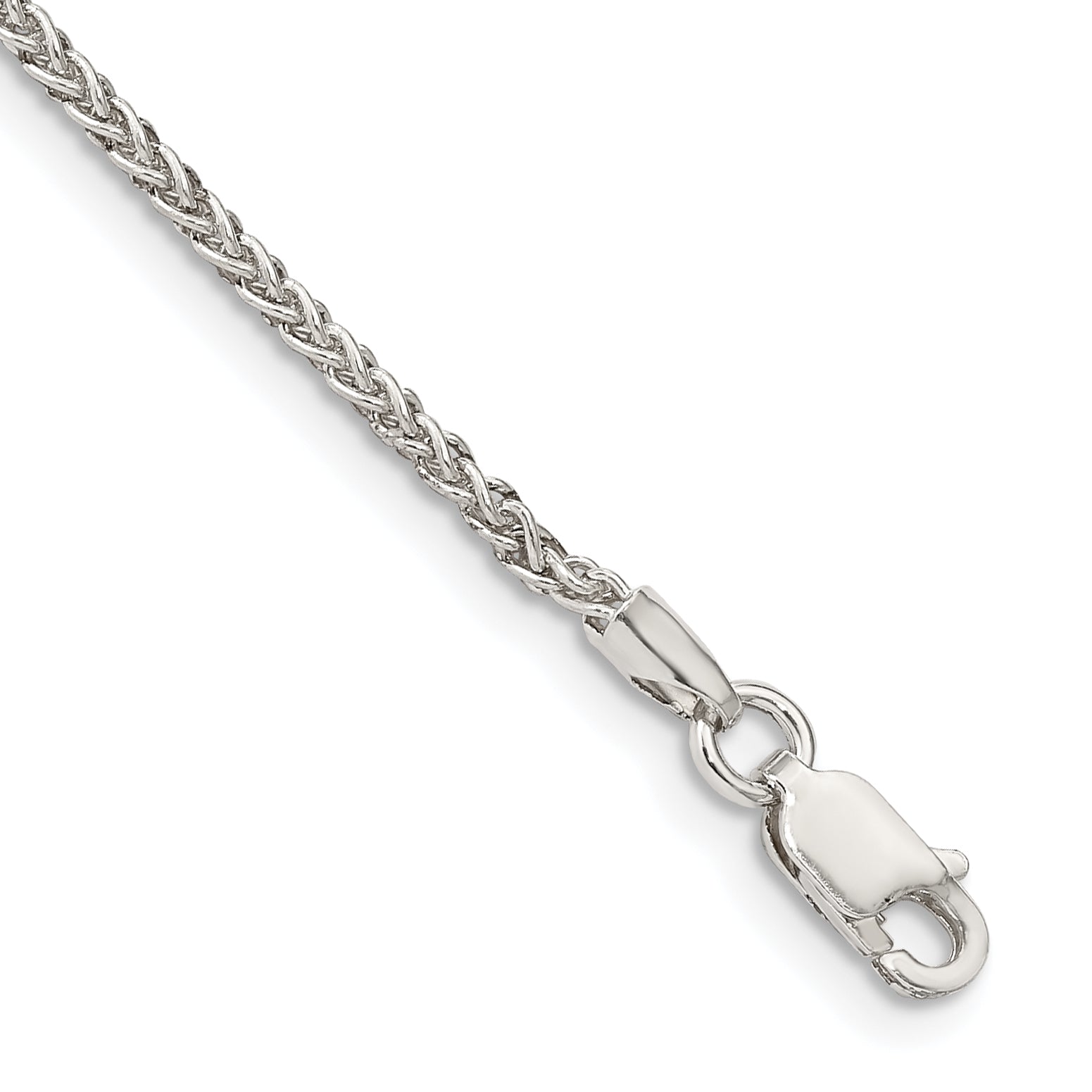 8 Inch Sterling Silver 1.75mm Round Spiga Chain Bracelet