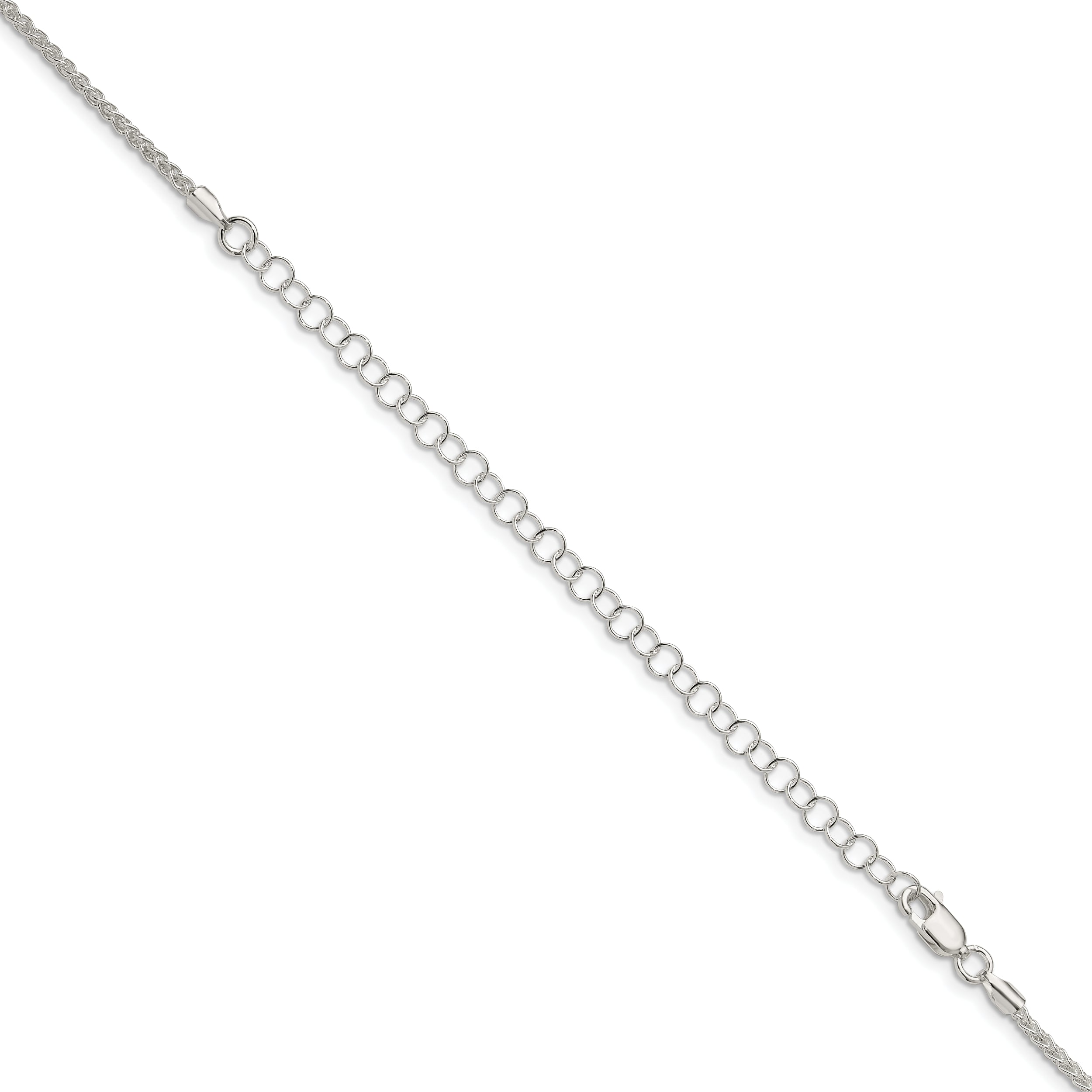 22 Inch Sterling Silver 1.75mm Round Spiga Chain W/4In Ext.