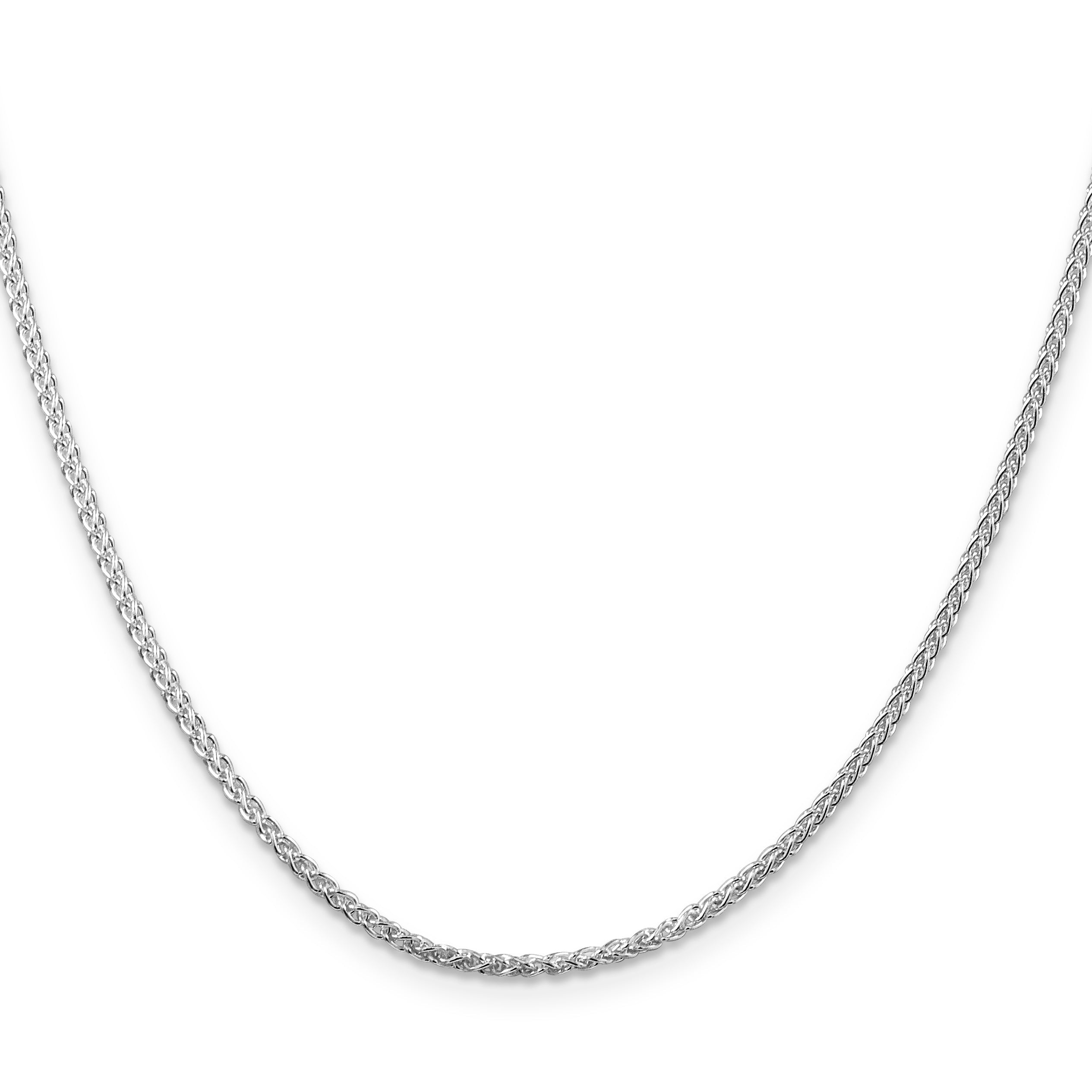 28 Inch Sterling Silver Rhodium-Plated 1.75mm Round Spiga Chain Necklace