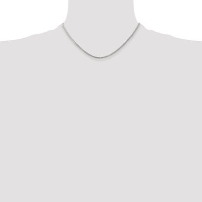 16 Inch Sterling Silver Rhodium-Plated 1.75mm Round Spiga Chain Necklace