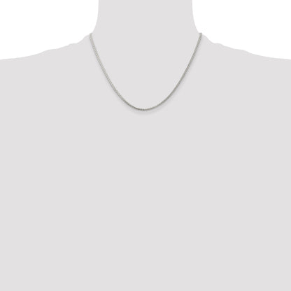 18 Inch Sterling Silver Rhodium-Plated 1.75mm Round Spiga Chain Necklace