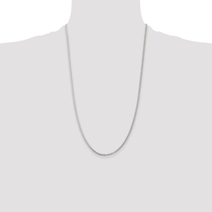 26 Inch Sterling Silver Rhodium-Plated 1.75mm Round Spiga Chain Necklace
