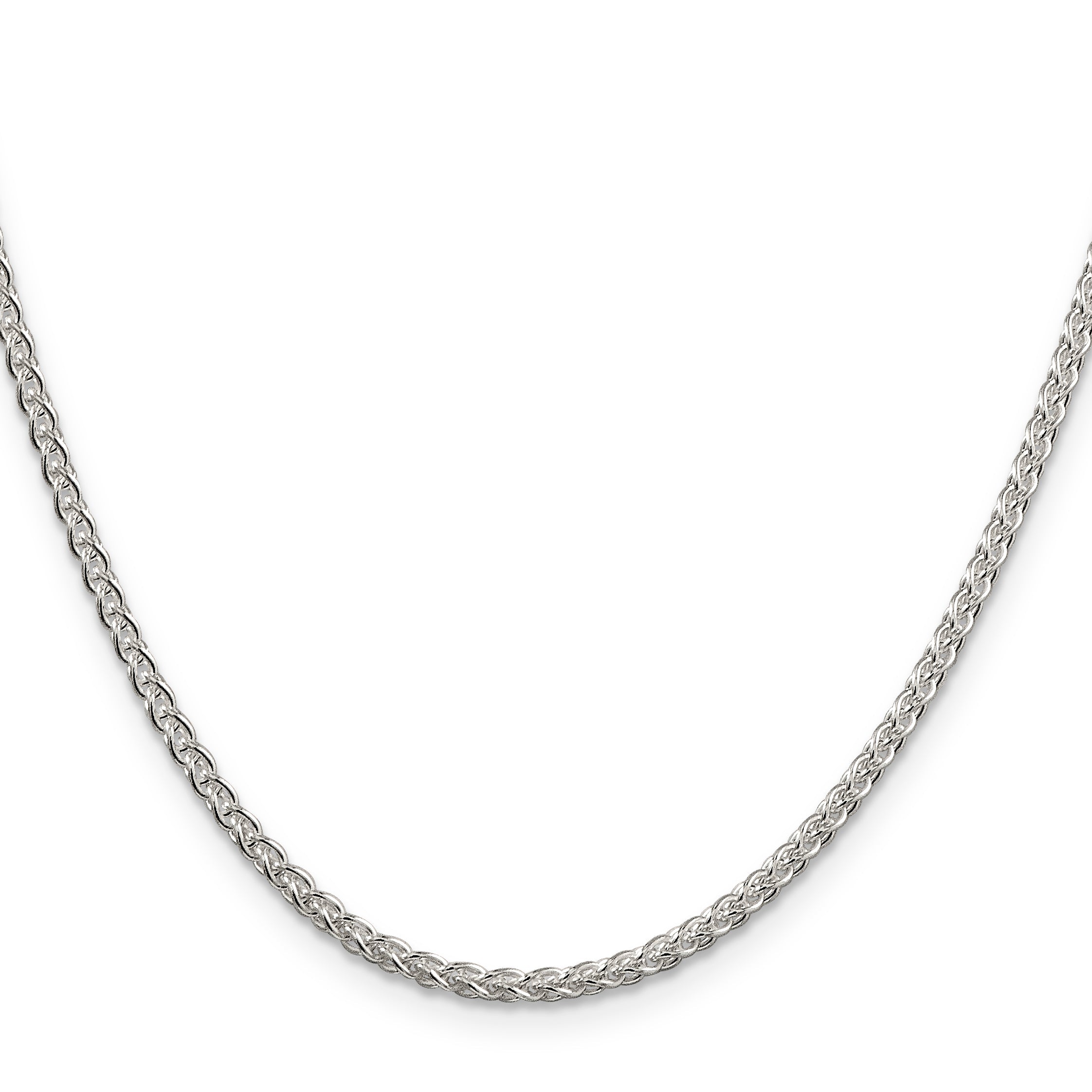18 Inch Sterling Silver 2.5mm Round Spiga Chain Necklace