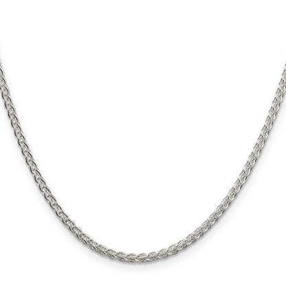 20 Inch Sterling Silver 2.5mm Round Spiga Chain Necklace