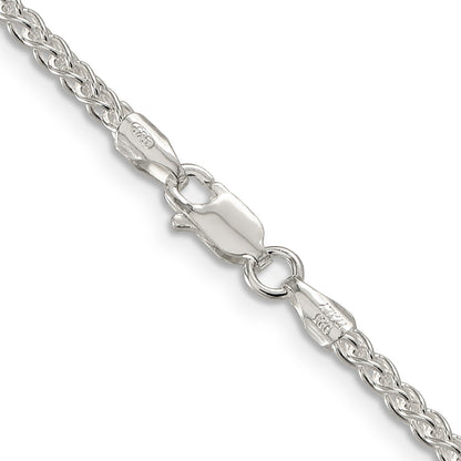 24 Inch Sterling Silver 2.5mm Round Spiga Chain Necklace