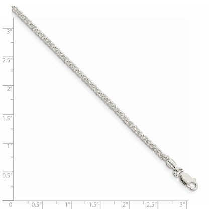 42 Inch Sterling Silver 2.5mm Round Spiga Chain Necklace