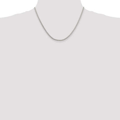 18 Inch Sterling Silver 2.5mm Round Spiga Chain Necklace