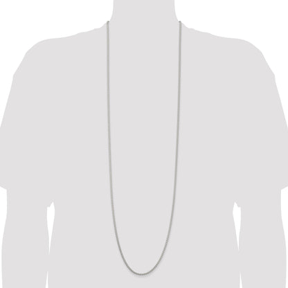 42 Inch Sterling Silver 2.5mm Round Spiga Chain Necklace