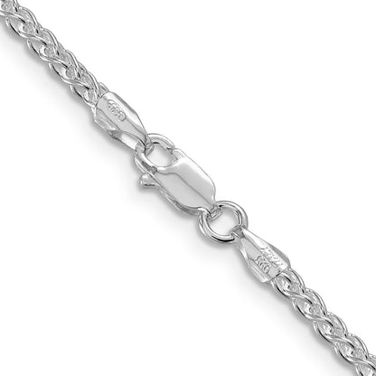 26 Inch Sterling Silver Rhodium-Plated 2.5mm Round Spiga Chain Necklace