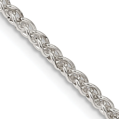 36 Inch Sterling Silver 2.5mm Round Spiga Chain Necklace