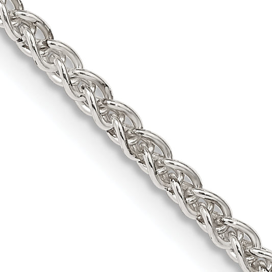 36 Inch Sterling Silver 2.5mm Round Spiga Chain Necklace