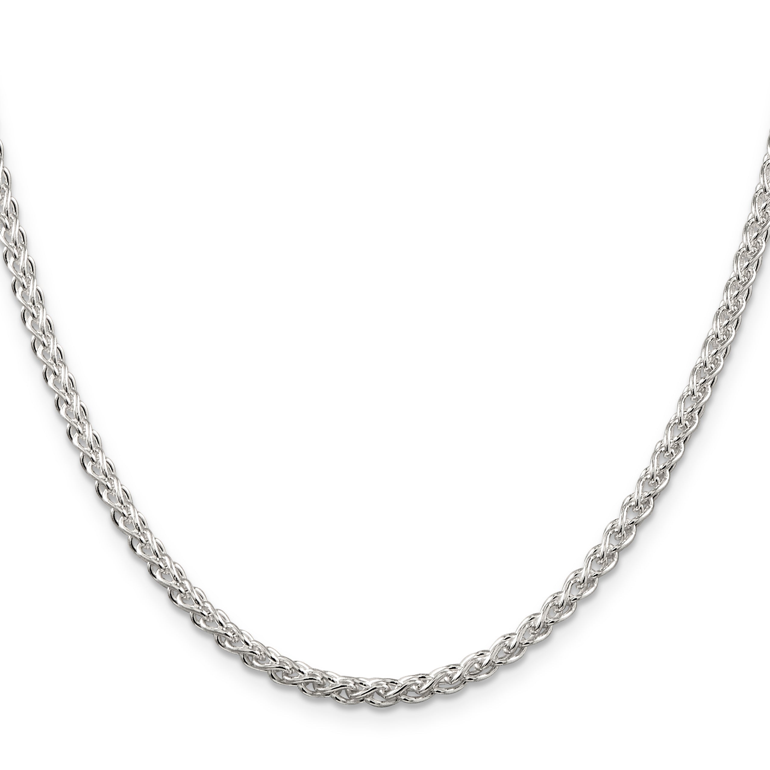 24 Inch Sterling Silver 3mm Round Spiga Chain Necklace