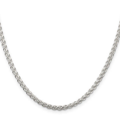 24 Inch Sterling Silver 3mm Round Spiga Chain Necklace