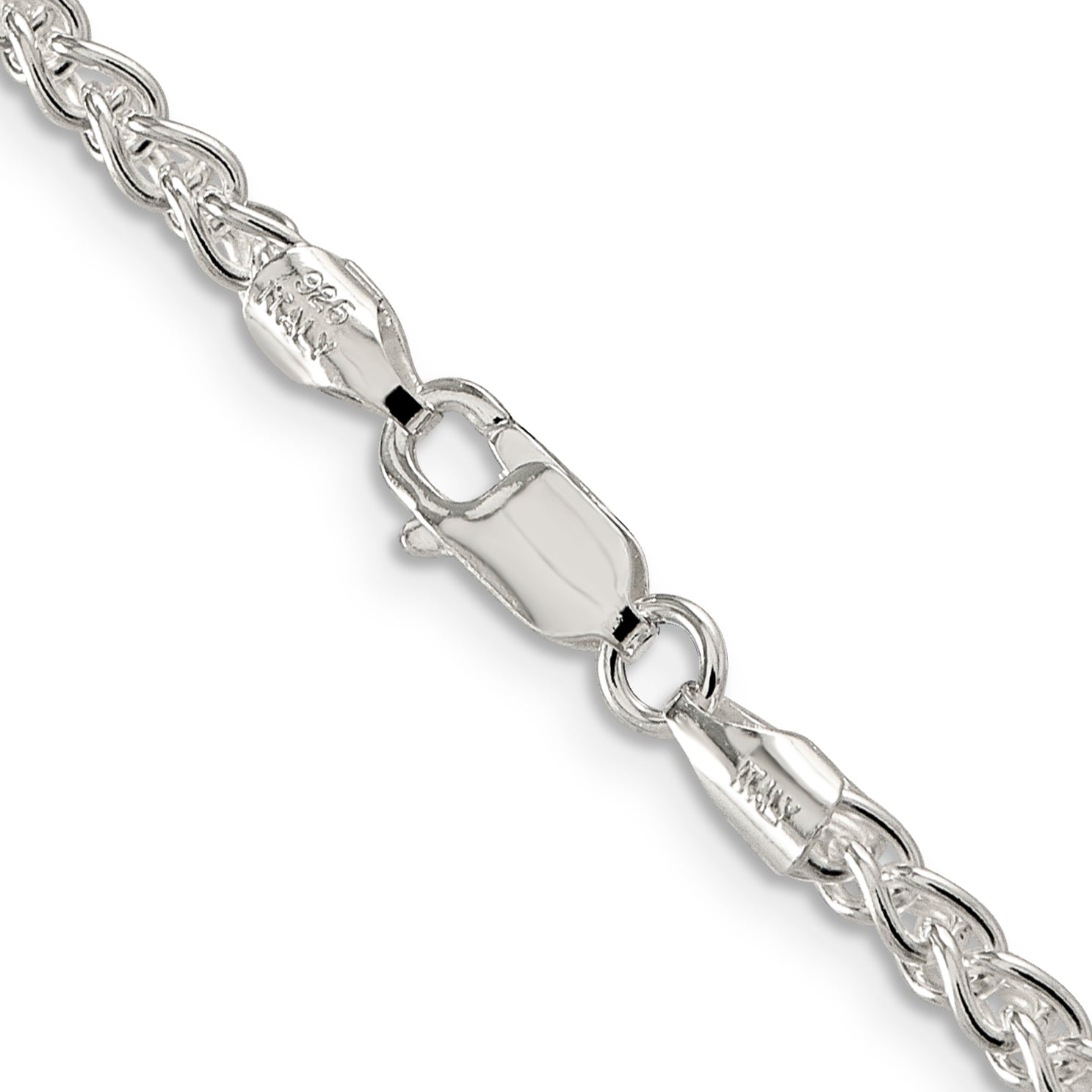 28 Inch Sterling Silver 3mm Round Spiga Chain Necklace