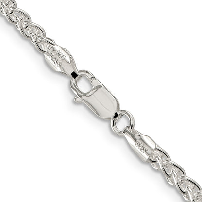 20 Inch Sterling Silver 3mm Round Spiga Chain Necklace