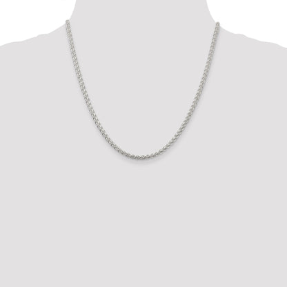 20 Inch Sterling Silver 3mm Round Spiga Chain Necklace