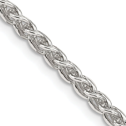 30 Inch Sterling Silver 3mm Round Spiga Chain Necklace