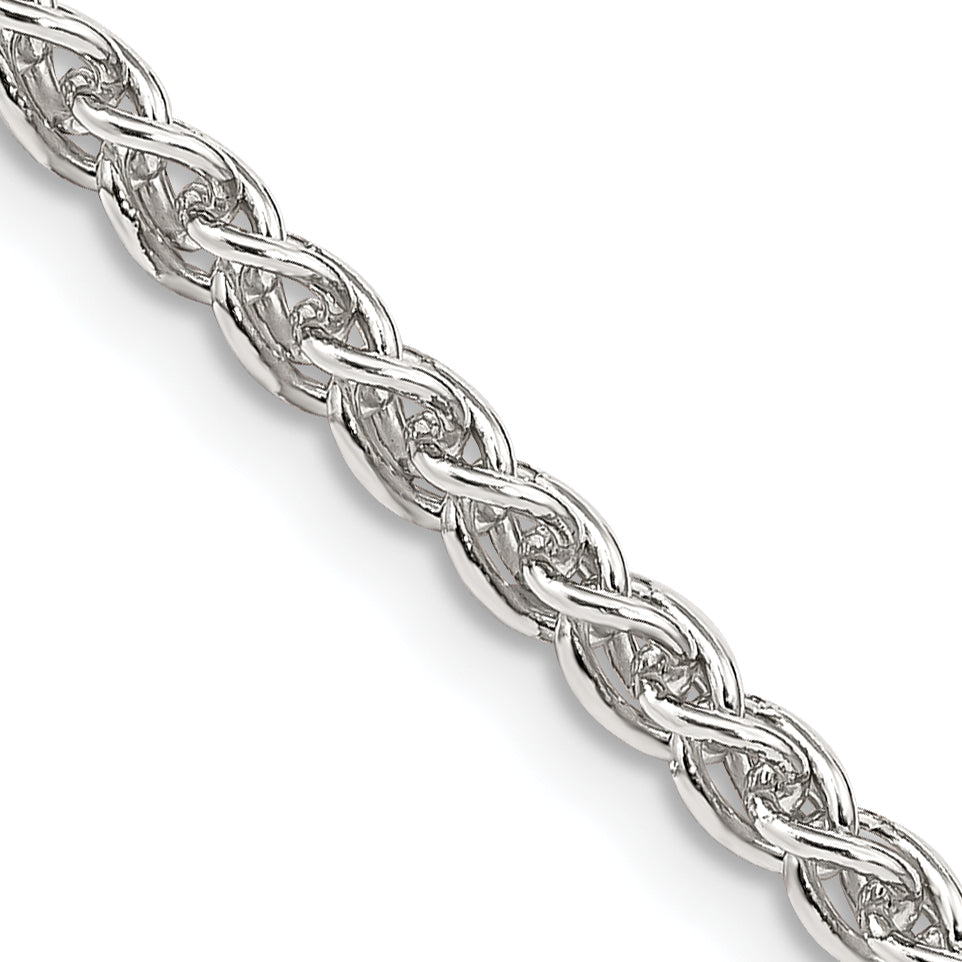 18 Inch Sterling Silver 3mm Round Spiga Chain Necklace