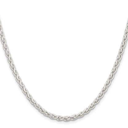18 Inch Sterling Silver 3.7mm Round Spiga Chain Necklace